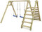 Wickey Smart Up Kinderschaukel, Schaukelgestell, Schaukel, Schaukelgerüst, Doppelschaukel, Holzschaukel mit Kletteranbau für Kinder im Garten mit 2 Schaukelsitzen