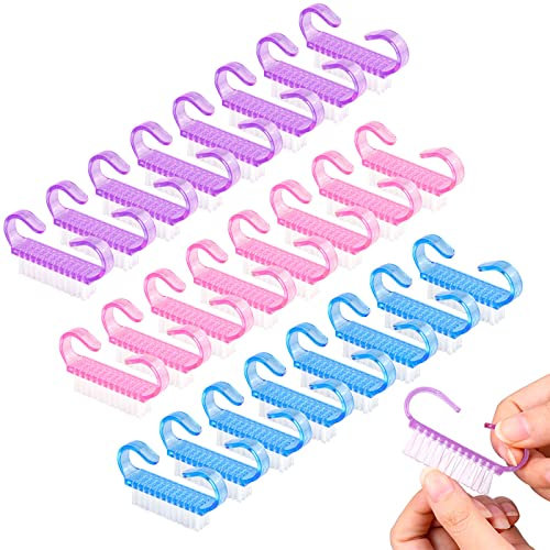 RETON Paquete de 24 Handle Grip Nail Brush, Cepillo de Limpieza de Uñas para los Dedos y Limpiadores de Uñas, Pedicure Brushes para Hombres y Mujeres