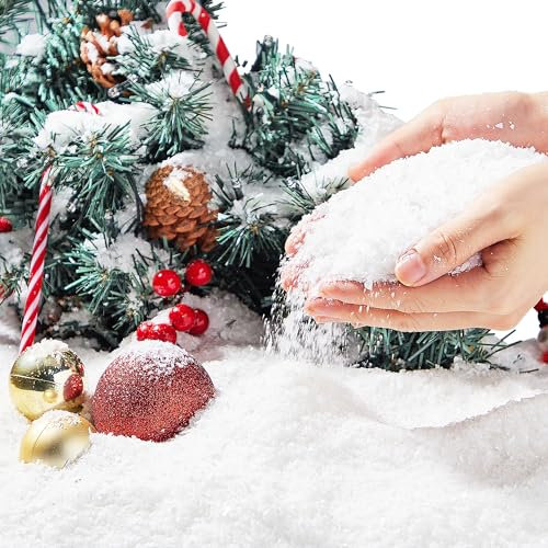 JOYIN 170 g di neve artificiale di Natale, palla di neve finta in plastica per decorazione dell'albero di Natale, bomboniere, forniture per le vacanze, mostre invernali, artigianato di neve finta e