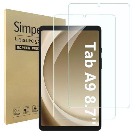 Simpeak 2-Packs Protector Pantalla Compatible con Samsung Galaxy Tab A11 2025 8,7/ Tab A9 2023(8.7''), Cristal Templado Complet Bubble Free/HD/Anti-Huella