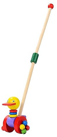 QSTDGVPW Zugtierspielzeug Zum Gehen, Schiebespielzeug Aus Holz, Entwickelt Motorische Fähigkeiten, Schieben Beim Gehen, Lernaktivitäten Im Vorschulalter. Gehen, Ente B