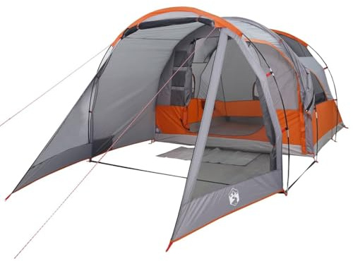 vidaXL Tenda da Campeggio a Tunnel per 4 Persone Grigia Impermeabile, Tenda, Tenda da Esterno, Tenda per 4 Persone, Tenda da Giardino