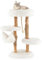 SOARS Kratzbaum Holz, Katzenbaum mit 2 natürlichen Birnbaumstämmen, Hängematte & Plüschflächen, Katzenkratzbaum mit Sisal- und Juteseil, Katzenmöbel, Kletterbaum mehrstöckig, 41 x 41 x 87cm