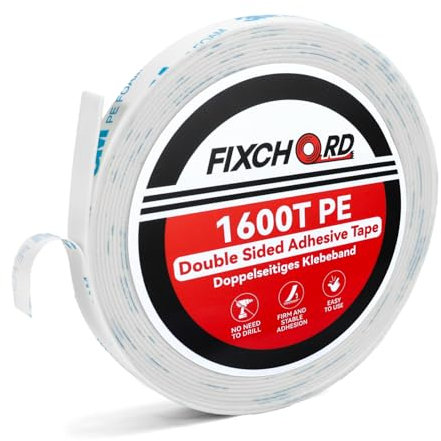 FIXCHORD 3M 1600T PE Double Sided Adhesive Tape, Heavy Duty Mounting Tape, Waterproof for Home, Office & School Decor 3m*10mm