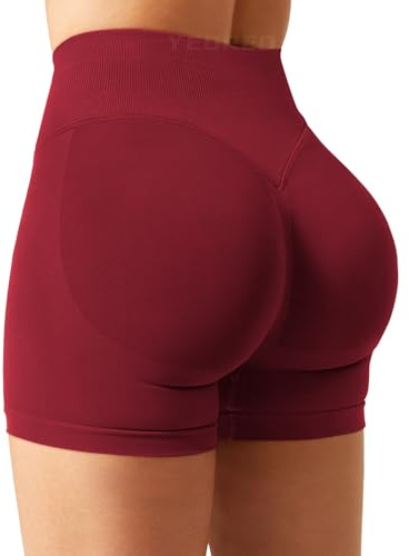 YEOREO SoftHue Short de sport pour femme invisible à effet push-up et rehaussant pour les fessiers - Short d'entraînement gym de 11,4 cm - Legging court sans couture - Short cycliste push-up pour