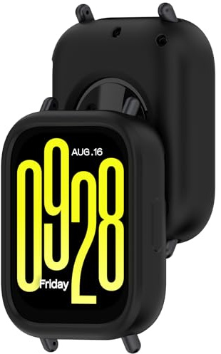 Disscool Fodral kompatibelt med Redmi Watch 5 Lite mjukt anti-fall silikon ersättningsfodral klocktillbehör (svart)