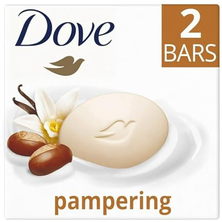 2x Dove Pampering Bar 90G - Ideal For, bath soap, dove shea butter vanilla, bars of soap, dove soap bar multipack