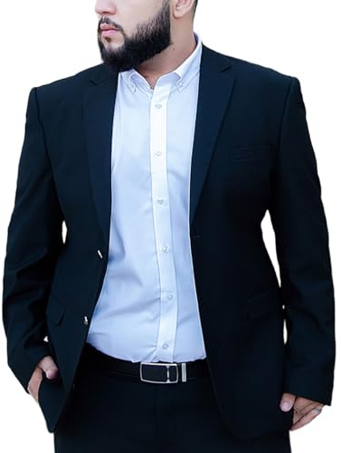 Veste De Costume Pour Homme De Grande Taille, Jacket De Costume De Mariage Droite À Deux Boutons, Veste De Costume Habillée