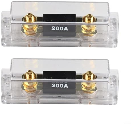 Kit de fusibles resistentes de 200 A con conductividad mejorada, incluye 2 soportes e ideal para aplicaciones automotrices