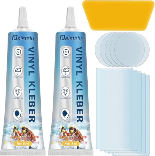 Juego de reparación de piscina de 15 ml, parches para piscina, transparente y duradero, colchón de aire, impermeable y de alta resistencia, kit de reparación de botes inflables que puede reparar