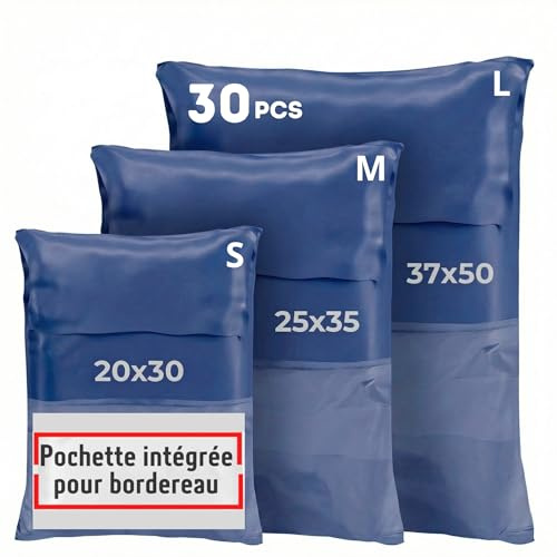 Buste per Spedizioni Vinted Blu - Sacchetti Spedizione, Opaqui, Auto-Adesivi per Vestiti, Scarpe, Libri - Pacchi e Scatole per Spedizioni Vinted - Confezione da 30