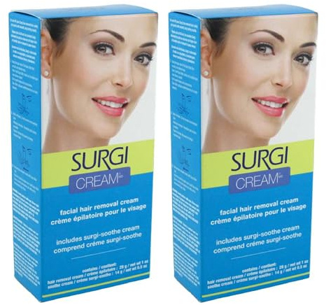 Surgi Cream Hair Remover Face 1 Ounce Fresh Scent (29ml) (2 Pack)