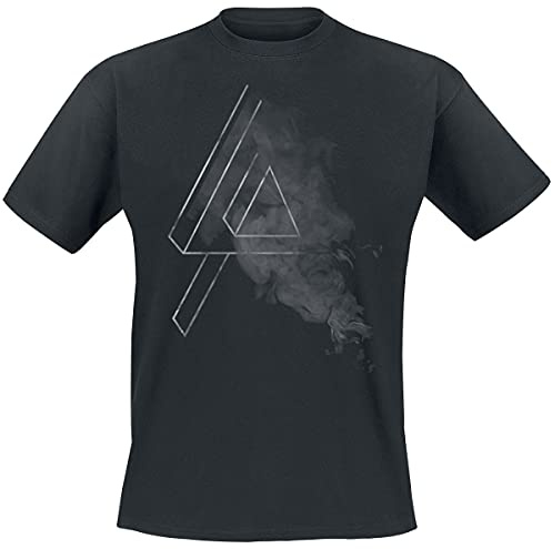 Linkin Park Smoke Logo Unisexe T-Shirt Manches Courtes Noir 100% Coton Regular/Coupe Standard