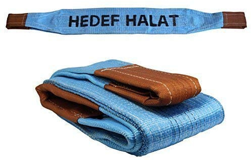 8 Tonnen Tragfähigkeit 4 Meter Länge Hebegurt Rundschlinge Hebeband Bergegurt aus Polyster mit Endschlaufen für Kran, Abschleppen Blau
