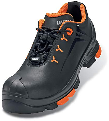 Uvex 2 Zapatos de Trabajo – Zapatos de Seguridad S2 SRC ESD – Naranja – Negro – Ancho 14 / Extra Ancho, Naranja Negro, 42 EU