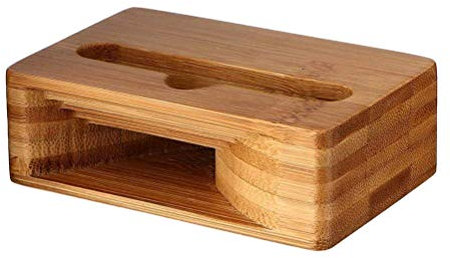 STOBOK Telefon-Sound-Verstärker Universal-Bambus-Handyhalter Stand Handy Holz Lautsprecher Halter