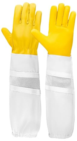 OZ ARMOUR premium quality Beekeeping Gloves - Cowhide Ventilated Glove, durable & breathable - Provide full Sting Protection - Perfect for Men & Women (XL)
