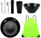 Jeinbuil Camping Besteck Set Camping Geschirr Set wiederverwendbarer Leichter Becher, Schalen, Teller und Edelstahlbesteck mit Tasche für Camping, Wandern und Picknicks spülmaschinenfest
