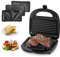 Pukomc Appareils à sandwich et presses à panini 3 en 1 Fabricant De Fromage Grillé, Tostadora De Pan Sandwichera, Plaques De Grill Amovibles, Grill De Contact, Gaufrier, Chauffage Double Face