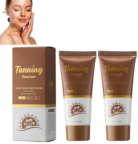 Tanning Sunscreen Crema Solare Autoabbronzante 60g, Protezione UV per un'abbronzatura luminosa, Texture leggera e non grassa, Per un colorito naturale e pelle morbida