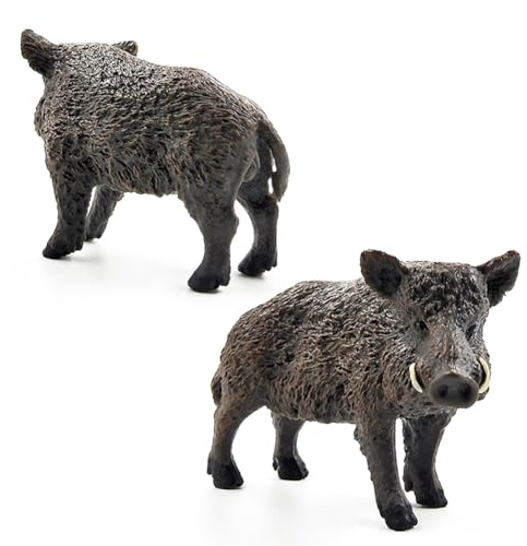 Pequeños Modelos de jabalíes - de Cerdo Hecho a Mano, Escultura de Animales Salvajes en Miniatura, Figura Detallada de Forestal, Modelo Educativo del Bosque, recolectable de Cerdo