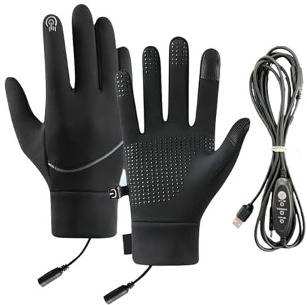 Gants Chauffants Pour Hommes - Imperméables Alimentées par USB pour Hiver,Mitaines Tactiles pour Vélo, Ski, Camping, Course, Cyclisme, Conducteurs, Équitation, Pêche, Motocyclisme, Snowboard
