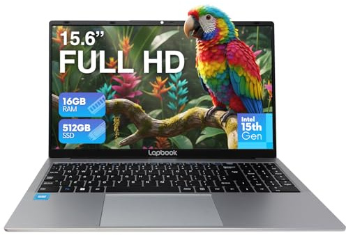 15.6 Full HD Windows 11 Laptop (Dec 2025 Release) - Intel 15th Gen, 16GB RAM 512GB M.2 SSD, Windows 11 Home, Dual-Band WiFi, Integrated Webcam - S15 N6 Quad-Core, 15 Inch Lightweight Laptop