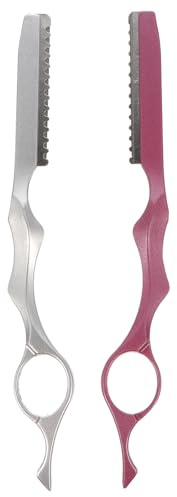 ERINGOGO 2 Stück Haarstyling Ausdünnungsrasiermesser Haarschneiderasiermesser aus Langlebigem Material Ergonomischer Griff Rutschfest für Friseure und Heimgebrauch