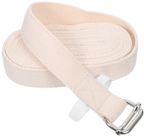 DIYEAH Fascia Elastica per Yoga e Pilates 2,8 M in Cotone Bianco, Cintura Elastica Regolabile per Esercizi di Stretching, Fitness e Fisioterapia, Adatta a Uomini, Donne