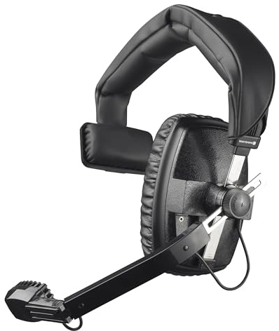 Beyerdynamic DT-108-200-50-BLACK Single-Ear Headset with Dynamic Hypercardioid Microphone, 50 Ohms, Black