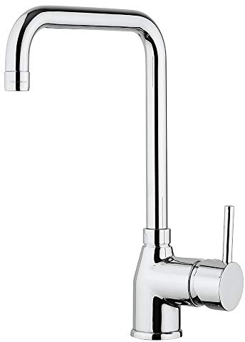 Paini – Rubinetto Miscelatore Monocomando Cucina, Lavello, Cromato, Leva laterale con bocca U orientabile, Design moderno, interamente prodotto e lavorato in Italia
