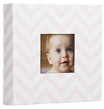 Pearhead Álbum de fotos, regalo de recuerdo para bebé, bautizo o bautizo, 50 páginas, gris con lunares blancos