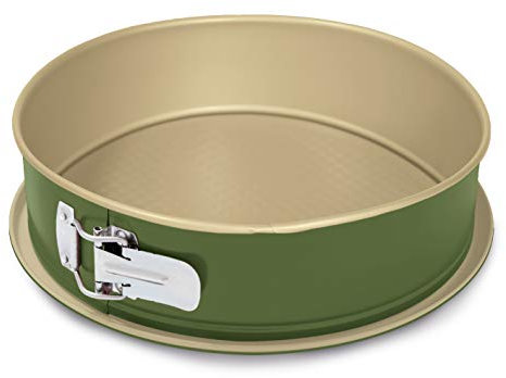 Guardini, Moule à charnière 1 fond Ø 24 cm, Fond anti-goutte, Acier avec revêtement antiadhésif à base de cire de Carnauba, Coloris Vert/beige, Fabriqué en Italie, Ligne B-Nat