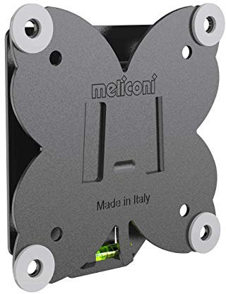 Meliconi Slimstyle Plus 100 S, Supporto TV Parete Fisso Ultra Sottile per TV a Schermo Piatto da 14 a 43, Staffa TV con VESA 75-100, Portata 20 Kg, Made in Italy, Nero