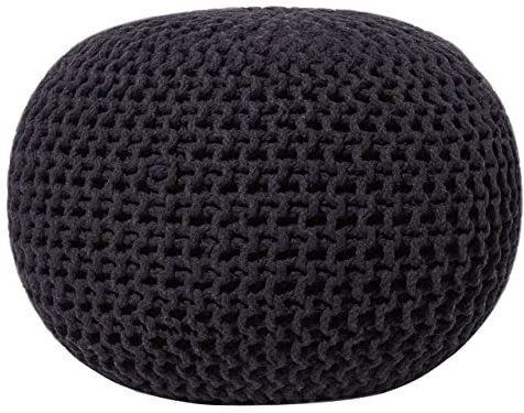 Beliani Trendy Ottoman in Schwarz Baumwolle 50x35 cm Conrad