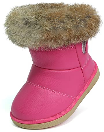 Youecci Botas de Nieve para Niños Niña Invierno Calentar Botines Impermeable PU Algodón Niños Botas Anti-Deslizante Zapatos para Bebé