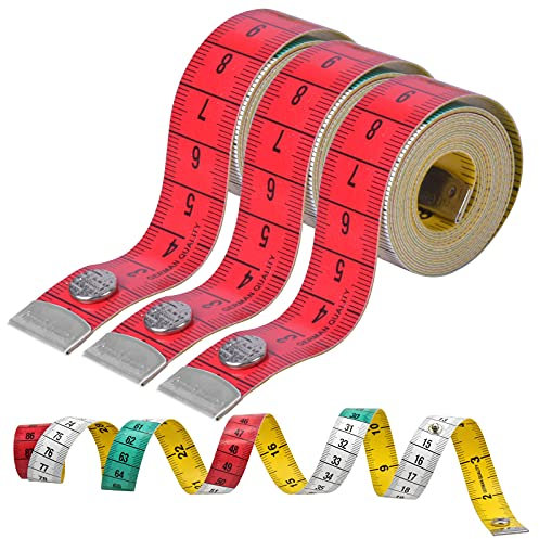 3 Stück Körpermaßband, Maßband Papier, Rollmaßband Nähen, Maßband Physiotherapie, Maßband cm/zoll, Bandmaß für Familienmaß Brust-/Waistumfang, 150cm 60 Zoll