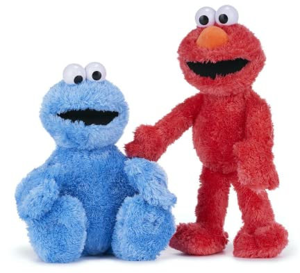 Whitehouse Leisure Krümelmonster & Elmo 2 Pack Sesamstraße Super Soft Gift Quality Cuddly Plush Toys 42cm