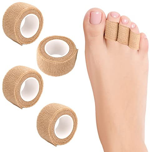 OOTSR Protección de los dedos de los pies, vendajes desechables acolchados para dedos en martillo, férulas para callos, ampollas, dedos en martillo (L177-4Pack)