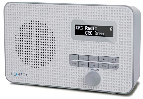 LEMEGA DR1S Portable DAB/DAB+ Digital Radio,Handheld FM Radio,Bluetooth 5.3, Dual Alarms, Clock,Snooze,40 Preset Stations,Headphones-Out,Mains powered and Batteries,Grey