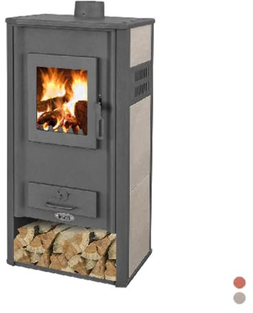 Estufa de leña ginebra hydro 20-22 kw beige