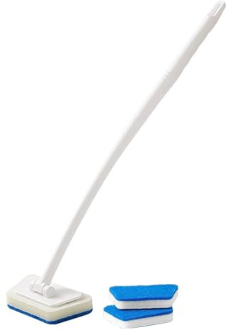 Zerodis Spazzola per Pulizia in Spugna con Manico Lungo, Versatile per Piastrelle, Pavimenti in Vetro, Finestre, Spugna Resistente, Impugnatura Comoda