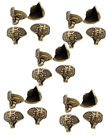 PRETYZOOM 20stücke Teiliges Vintage Bronze Elefantenfuß Möbelstütze Für Schmuckkästen Holzkisten Und Kommoden Robuste Kunststoffbasis Dekorative Antikoptik Einfach Zu Montieren Vielseitig Ei