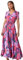 Roman Originals Shirred Empire Waist Dress for Women UK Ladies Midi Maxi Summer Spring Tiered Frill Hem Short Sleeve V Neck Button Through Boho Bohemian Holiday Cruise - Purple Multi - Size 16