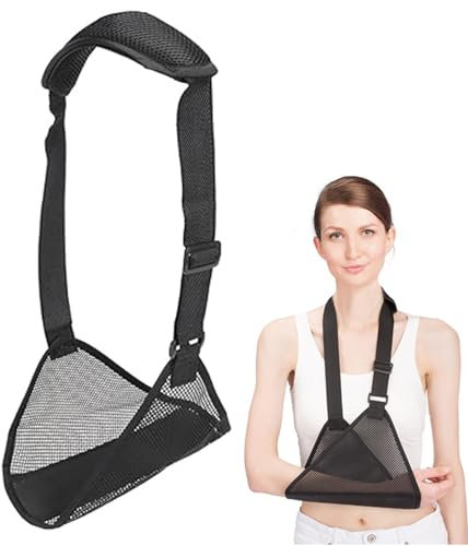 WANGENPING Medizinische Schulterschlinge aus Netzstoff, Einstellbar Armschlaufe mit Atmungsaktivem Mes, Armschlinge Schulter zum Duschen, für Gebrochenes Handgelenk, Ellbogen, Arm
