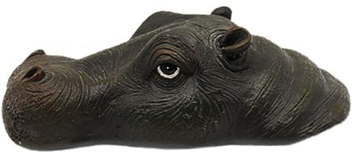 Wedhapy Decoración de estanques, Decoraciones de estanques de Cabeza de hipopótamo flotantes realistas, Accesorios de Estanque de Resina, estatuas de jardín de Animales para el césped de Estanque de