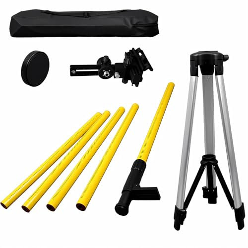 WUDLEP Laser Level Pole, 12FT/3.7M Telescoping Tripod Pole with 1/4-Inch by 20-Inch Laser Mount for Rotary and Line Lasers, Adjustable Telescopin
