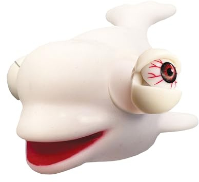 Wild Winkers – Beluga val från Deluxebase. Klämleksaksval med poppande ögon. Stressleksak för vuxna och barn. Squishy leksak djurfigurer för barn festgåvor och stressleksaker.