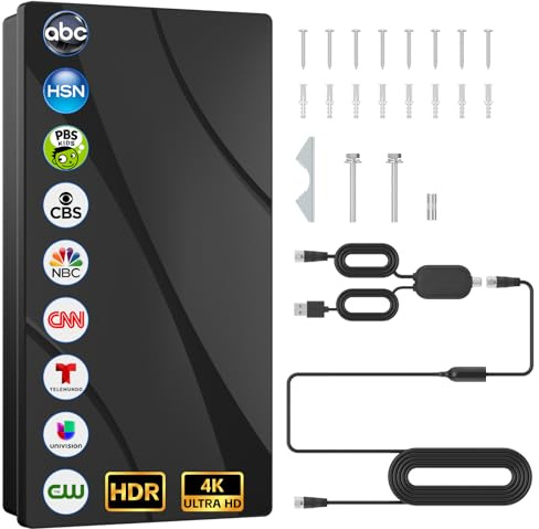 2026 Amplified TV Antenna, 3600+ Miles Range for Local Channels High-Gain HDTV Antenna with Amplifier Supports 8K 4K 1080p All Smart/Old TVs, 35ft Coaxial Cable