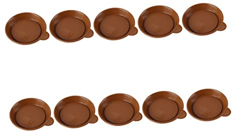 Milisten Bandejas para Macetas De Plantas Suculentas Asa, Diámetro 6,8 Cm, Color Café, 10 Piezas – Bandejas De Plástico para Jardín y Balcón, Protección contra Goteo y Humedad